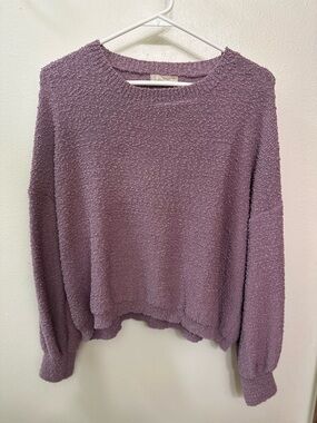 Cozy Alter’d State Lavender Bouclé Crewneck Sweater - Women's